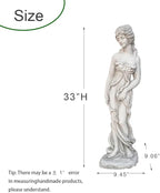 Outdoor Goddess Statue, Garden Beauty Decoration, Graceful Female Figure Sculpture, Catholic Concrete Finish Art Decor for Yard Patio Deck Home Entryway Hallway, Grey