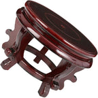 Happyyami Indoor Plants Wood Stool Plant Stand Chinese Style Flower Pot Display Rack Garden Planter Support Tabletop Vase Fish Tank Base Handicraft Figurine Pedestal Riser Holder for Home Greenery