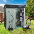 Chery Industrial 5 x 3FT Outdoor Storage Shed, Affordable Metal Tool Shed with Lockable Sliding Door and Vents,Waterproof Galvanized Steel Sheds & Outdoor Storage for Backyard, Garden, Patio