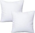OKBA Throw Pillows Insert Set of 2, with 100% Cotton Cover, Bed and Couch - Indoor Hotel Decorative Pillows, 18x18in White Pillows Inserts