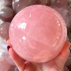 7-10CM/2.75-3.93inch Big Pink Crystal Ball Polished Natural Rose Quartz Sphere Decorative Sphere Healing Crystals Ball Healing Stone Crafts Home Decor Ornament Gifts