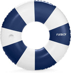 FUNBOY Giant Vintage Stripe Inflatable Tube Pool Float with Cup Holder 48" Large Pool Float for Adults Inner Tube Swimming Pool Toys Swim Rings Pool Lounger Float for Pool Party & Summer