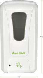 Alpine Automatic Hand Sanitizer Dispenser - Touchless Soap Dispenser for Restaurant, Hospital, School, Hotel, Kitchen and Bathroom -1200mL Foam White