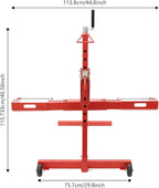 Riding Lawn Mower Lift, 750lbs Load-Bearing Capacity Lawnmower Lift 0"-24.4" Lift Height for Lawn Tractors, ZTR Riding Mowers, ATVs, and Motorcycles