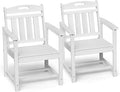 Ciokea Outdoor Patio Dining Chair Set of 2, HDPE Porch Chairs for Dining Table, All-Weather Durable Outdoor Furniture for Backyard, Garden, Lawn & Poolside, White
