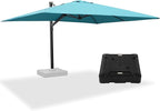 PURPLE LEAF 10' X 13' Rectangle Patio Umbrella with Base Large Windproof Offset Hanging Outdoor Umbrella Cantilever Umbrella Outdoor Patio Turquiose