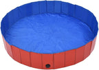 Foldable Dog Swimming Pool, Foldable Pet Swimming Pool, Portable Dog Pool, Bath Pool Collapsible Dog Pet Pool Bathing Tub, 63"x11.8" PVC Red