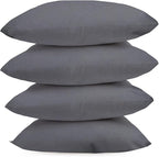 Covers & All Premium Square Throw Pillow Inserts with Covers Set of 4, 28 x 28 Inches Charcoal Gray, Decorative Cushions for Couch Sofa Home Decor Office Travel UV Resistant Waterproof Soft Cushions
