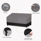 Easy-Going Waterproof Outdoor Couch Cover, Heavy Duty 3-Seater Patio Sofa Cover, Windproof Outdoor Furniture Cover with Air Vent （88Wx32.5Dx33H inch,Gray/Black