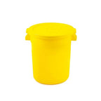 20 Gallon Trash Can With Lid Round Ingredient Storage Containers Recycling Bin Kitchen Garbage Can Office Garbage Can Trash Barrel Plastic Barrel Yard Waste Bin Outdoor Trashcan (5, Yellow)
