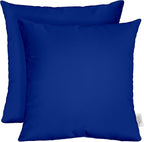 RSH DECOR: Sunbrella Square Throw Pillows Set of 2 | 20" x 20" | Water and Fade-Resistant Performance Fabric | Outdoor Pillow Covers with Down-Alternative Inserts | Made in USA (Canvas True Blue)