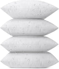 Phantoscope Pack of 4 Premium Outdoor Pillow Inserts, Dual Usage Waterproof Throw Pillows No Cover Needed, Decorative Couch Sham Cushion Stuffer Patio Couch Tent, White 18 x 18 Inches