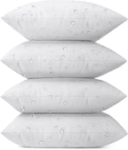 Phantoscope Pack of 4 Premium Outdoor Pillow Inserts, Dual Usage Waterproof Throw Pillows No Cover Needed, Decorative Couch Sham Cushion Stuffer Patio Couch Tent, White 18 x 18 Inches
