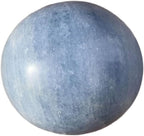 StoneStory Blue Celestite Crystal Sphere Ball with Wood Stand Large Healing Crystals Sphere Sculpture Home Office Decoration Fengshui Meditation Healing 90mm 3.54'' (Blue Celestite,3.54 in )