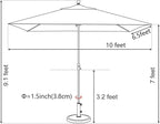 EliteShade USA 10-Year-Non-Fading 6.5x10Ft Rectangular Market Umbrella Patio Umbrella Outdoor Table Umbrella with Ventilation, Teal
