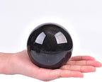 JIC Gem Large Golden Obsidian Crystal Sphere Quartz Crystal Ball with Stand Healing Ornament Witchcraft Meditation Home Decor 3.1-3.5 inch(80-90mm)