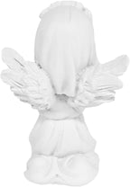 White Kneeling Praying Angel Statues, Handmade Resin Craft Home Decor, Indoor & Outdoor Angel Ornaments, Wedding Table Decor, Ideal Blessing Gift for Parents and Friends