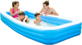 Inflatable Swimming Kiddie Pool, Size 120" X 72" X 22" Large Blow Up Pool for Family Backyard Outdoor Toddler,Big Rectangle Pools for Children,