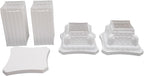 Roman Column Pedestal, Plastic White Columns for Weddings Indoor/Outdoor Roman Pillar Stand for Table Sculptures, Vase, Garden Decor (4PCS, 11.8 x 35.4 Ihch Square)