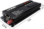 Yinleader Power Inverter 1000Watts Inverter 12V DC to 110V AC Car Converter w/Display 4 AC Outlets 4 USB Port and Cigarette Lighter for Vehicles Laptop Emergency,conversor 12v a 110 carro Inversor