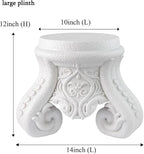 Outdoor Pedestal Stand for Garden Decor - ClassicalL Plinth Pedestal Stand for Statues, Decorative Garden Pedestals and Statue Stand,12" Tall
