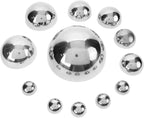 HANABASS 12Pcs Gazing Balls Reflective Hemisphere Stainless Steel Garden Mirror Globe Polished Ornament Sphere Hollow for Home Outdoor Pond Housewarming Swimming Pool Decoration