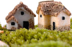SUPVOX 8Pcs Mini Resin Village House Figurines for DIY Moss Micro Landscape Terrarium Decor Fairy Garden Bonsai Office Desk Ornament