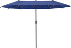 PHI VILLA 13ft Large Patio Umbrellas, Double-Sided Outdoor Market Rectangle Umbrella for Outside, Haze Blue