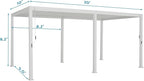Mirador 111S Round Louvered Pergola Gazebo, 10Ft x 20Ft, Full Aluminum Frame, Adjustable Roof, Outdoor, Durable, White