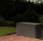 Outdoor/Indoor Storage Deck Box, 170 Gallon Capacity, Weather-Resistant Resin, Brown