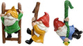 3 PCS Garden Gnomes Decor,Outdoor Garden Gnomes Crafts, Resin Statue,Flower Pot Landscape Dwarf for Home,Office and Chrismas.