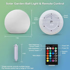 8-in Solar Glowing Globe Light, 16 Colors Changing Solar Garden Ball Lamp, Auto-On/Off Glow Orb Light W/Remote, Waterproof Landscape Lighting Globe W/Ground Stake for Yard Patio Lawn Outside Decor
