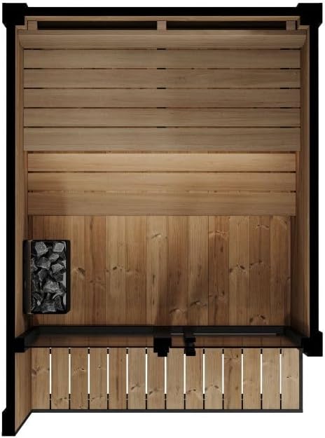 GL4 Outdoor Sauna Kit, Garden Luxury-Series Outdoor DIY Sauna Kit, Thermo-Spruce, up to 4 Persons Bundles (Sauna Heater and Sauna Stones Included) (HIVE MINI 6 WiFi - Glass)