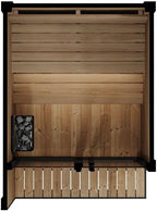 GL4 Outdoor Sauna Kit, Garden Luxury-Series Outdoor DIY Sauna Kit, Thermo-Spruce, up to 4 Persons Bundles (Sauna Heater and Sauna Stones Included) (Harvia The Wall SWS60 - Stainless Steel)
