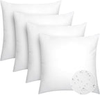 Pack of 4 16x16 Outdoor Pillow Inserts, Water Resistant Throw Pillow Inserts, Cushion Inner Pads for Patio, Furniture, Sofa, Bed, Living Room, Garden Decorative Waterproof Pillow Inserts