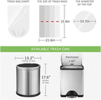 5 Gallon 180 Counts Small Strong Trash Bags Garbage Bags by RayPard, fit 18-20 Liter, 4.5-5,5.3 Gal trash Bin Liners for Home Office Kitchen Bathroom Bedroom, Black