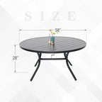 7-Piece Outdoor Dining Set, 58'' Round Table with 6 Swivel Chairs All Weather Furniture Set - Brown Style1