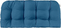 RSH DECOR Sunbrella Tufted Wicker Loveseat Cushion | 44” x 22" | Water and Fade-Resistant Performance Fabric | Outdoor Settee Cushion for Patio Furniture | Made in USA (Canvas Regatta Blue)
