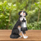 Bourne Dog Garden Statues with Solar Lantern, Outdoor Figurine Resin Sculpture Hanging Solar Power Lights for Decoration Yard Patio Balcony Lawn Ornament Art Decor, Unique Gift for Grandma Wowen Mom