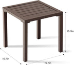 Crestlive Products Aluminum Outdoor Side Table, Pool Lounge Chair Side Table, Weather Resistant Small Square Coffee End Table for Patio, Yard, Garden, Porch, Deck, Indoor, Outdoor