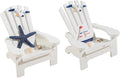 Veemoon 2pcs Miniature Wooden Beach Chair Decor Nautical Ornaments for Home Office Charming and Elegant Design for Christmas Weddings Birthdays and Festivals