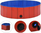 Foldable Dog Swimming Pool, Foldable Pet Swimming Pool, Portable Dog Pool, Bath Pool Collapsible Dog Pet Pool Bathing Tub, 47.2"x11.8" PVC Red