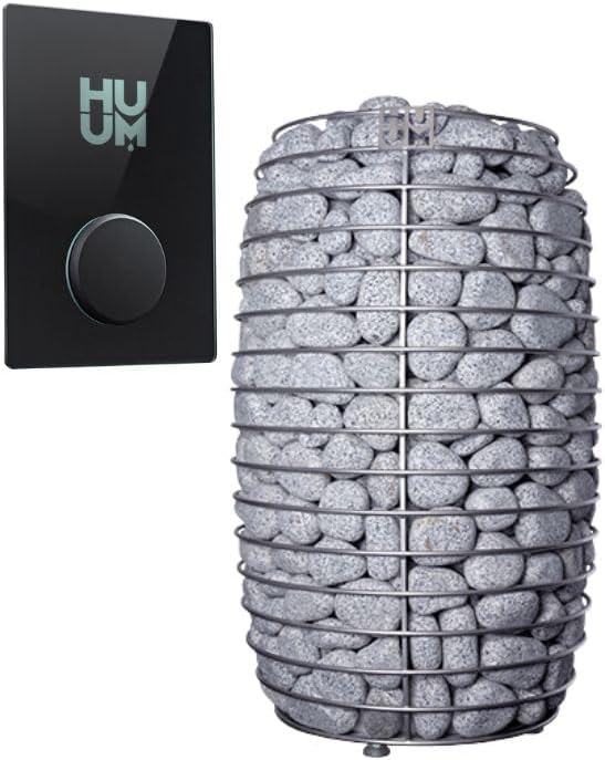 GL6 Outdoor Sauna Kit, Garden Luxury-Series Outdoor DIY Sauna Kit, Thermo-Spruce, up to 6 Persons Bundles (Sauna Heater and Sauna Stones Included) (HIVE MINI 11 WiFi - Glass)