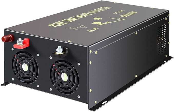 WZRELB 6000W 48V 110V-120VPure Sine Wave Power Inverter with 4 AC Outlets,Bipolar High-Frequency Inverter