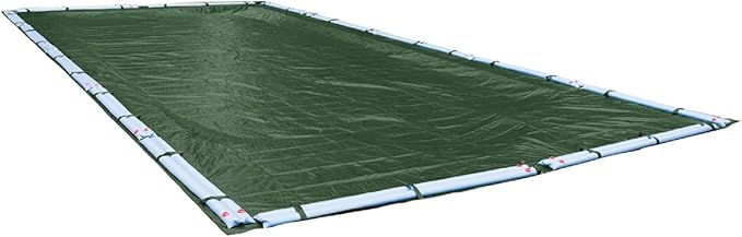 Robelle 18 x 36 ft Professional Green Winter Pool Cover for Inground Pools, 5 ft Overlap (23 x 41 ft Cover Size), Solid 12 x 12 Scrim, 3.7 oz/yd2, 15-Year Warranty, Style: 371836R