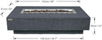 Elementi | Hampton Gas Fire Pit Cast Concrete 56" Rectangular Fire Table, Outdoor Fire Pit Electronic Ignition | Canvas Cover, Lava Rock Included | Dark Gray (Natural Gas)