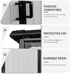 5x3 FT Resin Outdoor Storage Shed with Floor, Waterproof Resin Cabinet with Lockable Door, Outside Plastic Tool Garden Sheds for Backyard Lawn Patio Furniture, Bikes, Accessories, Black