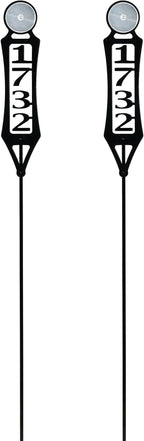 Pathways Vertical Custom Reflective Driveway Marker Set of Two | Personalize with 1-5 House Numbers or Last Name | Black Finish for Outdoors Year-Round | Unique Address Reflector Stake Set of 2