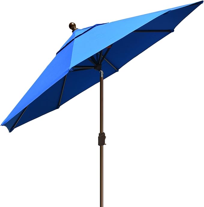 EliteShade USA 10-Year-Non-Fading 9Ft Market Umbrella Patio Umbrella Outdoor Table Umbrella with Ventilation,Royal Blue