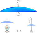 13" Glass Rain Cover for Bird Feeder Outdoors - Baffle on Shepherd Pole/Post or S Hook Hanging - Large Weather Guard Protective Dome - Dia. 33CM (1, Blue)